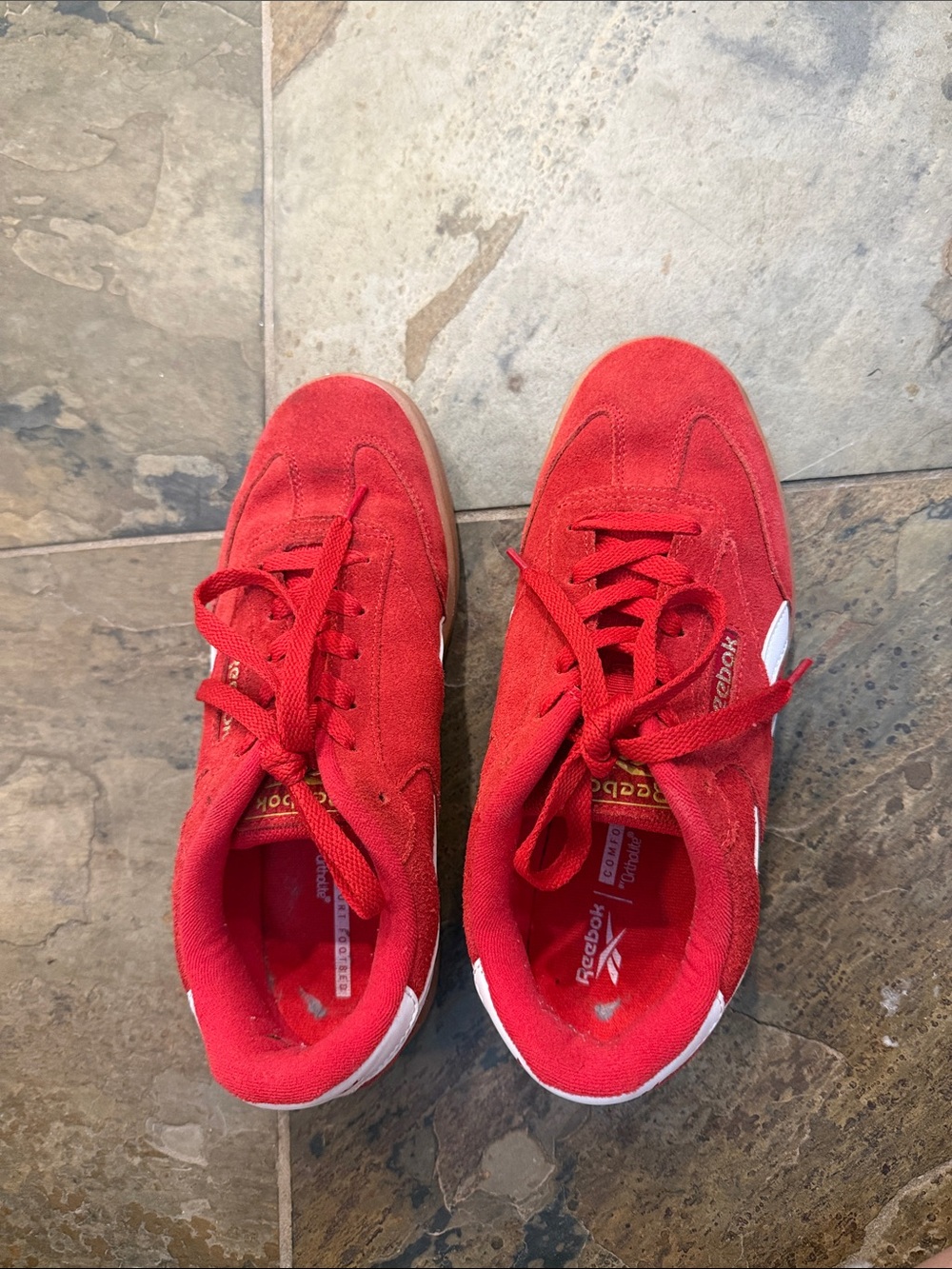 Reebok Kids Red Suede Lace-Up Sneakers